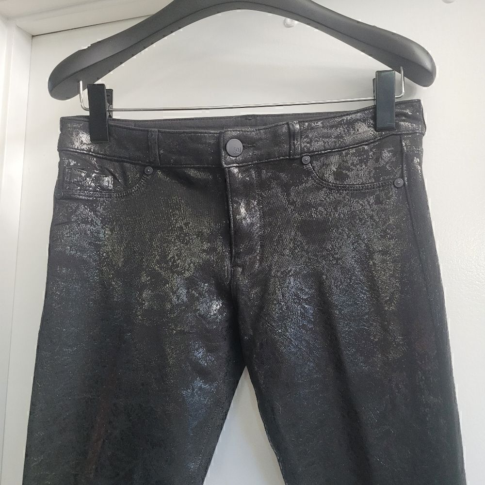 Denimocracy Black snakeskin print soft stretchy jeggings - Picture 2 of 10